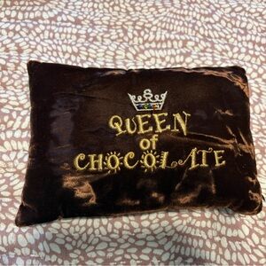 Brown Velvet 'Queen of Chocolate' Accent Pillow